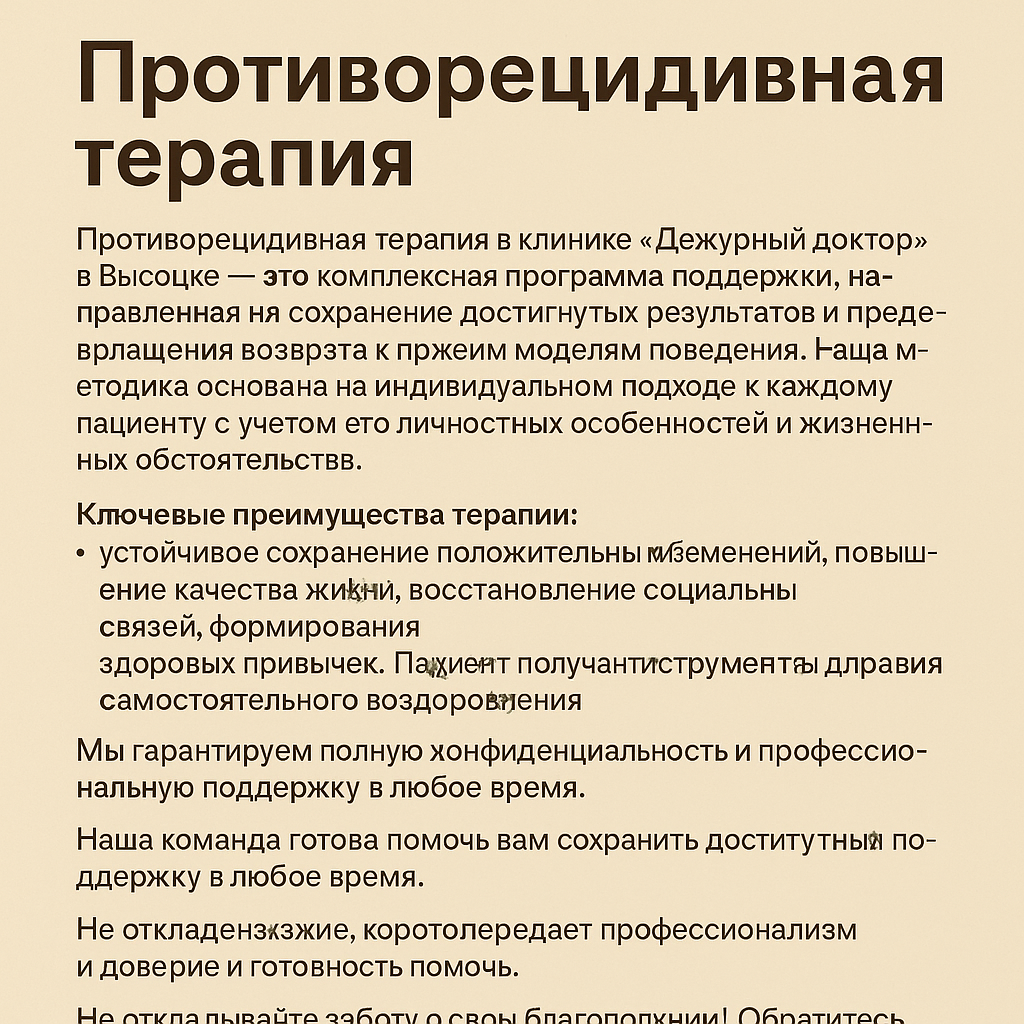 Противорецидивная терапия